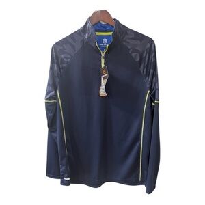 Free Country Endurance Half Zip Long Sleeve Navy Shirt Size L Men NWT